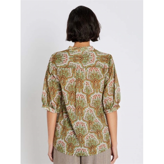 Heartmade Turin Bluse, Green Paisley Print